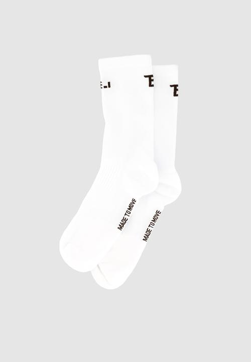 Burnt  - Peak Active Socks - White