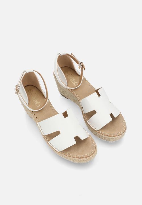 Miss Black - Jayda 11 h-cut rope wedge - white