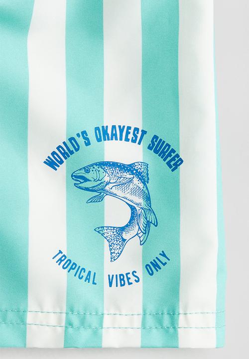 H&M - Swim shorts - turquoise & fish