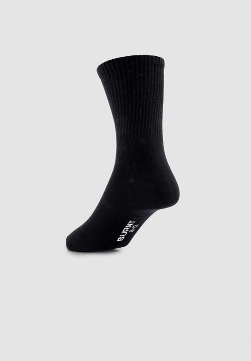 Burnt  - Headline Crew Sock - Black