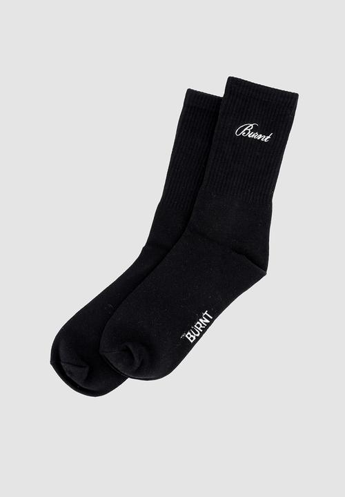 Burnt  - Headline Crew Sock - Black