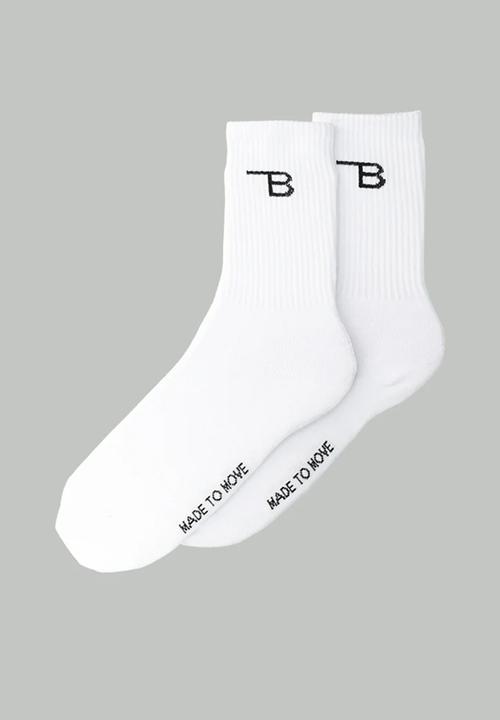 Burnt  - Crew Socks 2 Pack - White & Black