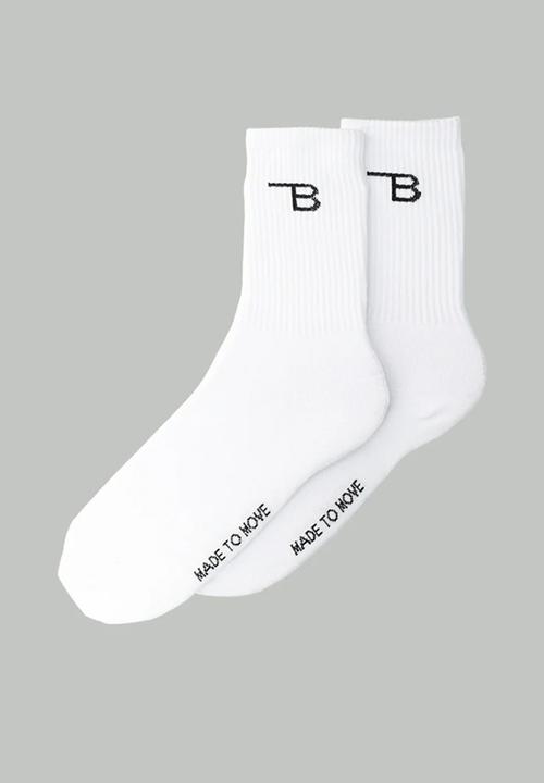 Burnt  - Crew Socks 2 Pack - White & Black