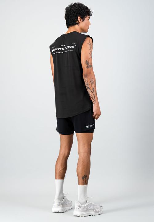 Burnt  - Fundamental Muscle Tank - Black