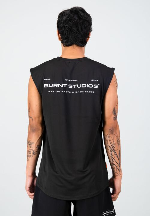 Burnt  - Fundamental Muscle Tank - Black