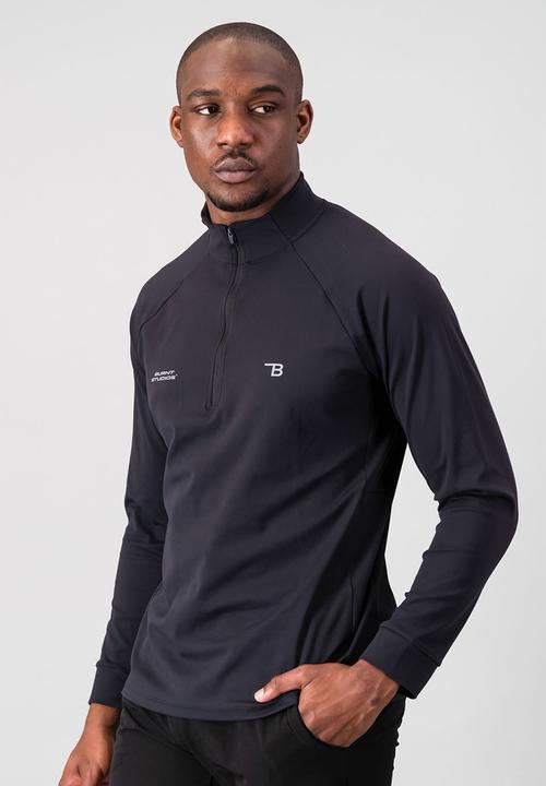 Burnt  - Fundamental 1/4 Zip - Black