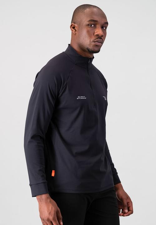 Burnt  - Fundamental 1/4 Zip - Black