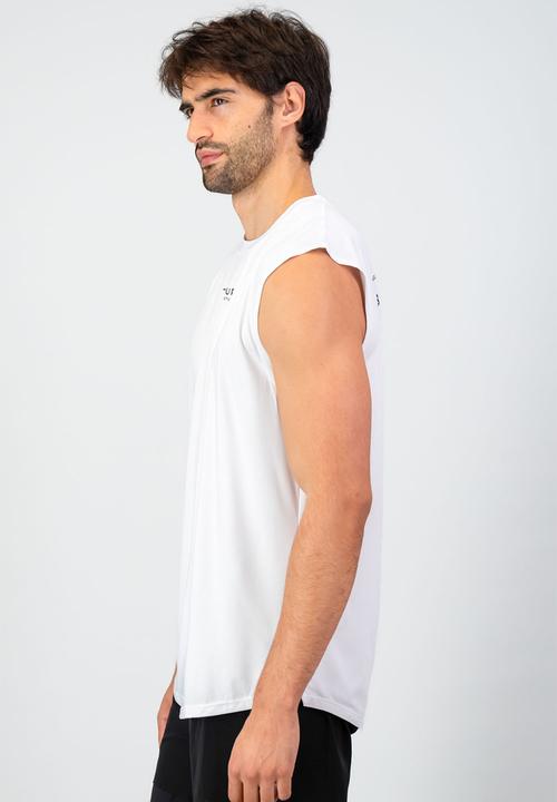 Burnt  - Fundamental Muscle Tank - White
