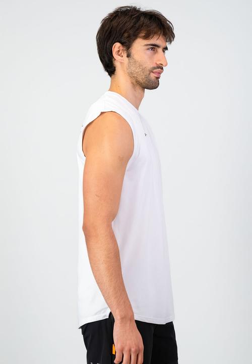Burnt  - Fundamental Muscle Tank - White