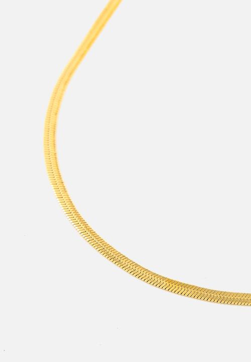 Burnt  - Fine Snake necklace - Gold