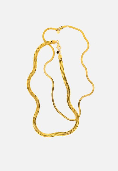 Burnt  - Fine Snake necklace - Gold