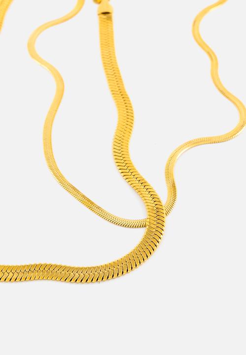 Burnt  - Fine Snake necklace - Gold