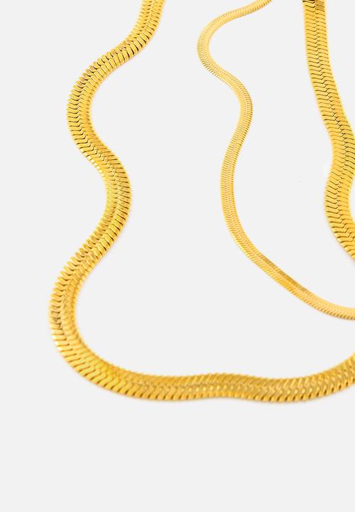 Burnt  - Fine Snake necklace - Gold