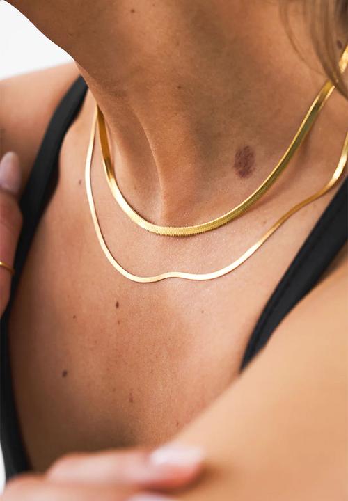 Burnt  - Fine Snake necklace - Gold