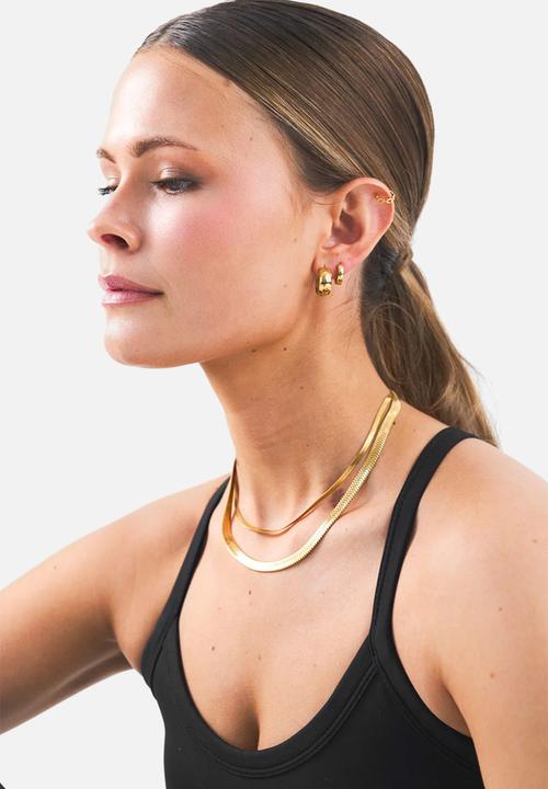 Burnt  - Fine Snake necklace - Gold