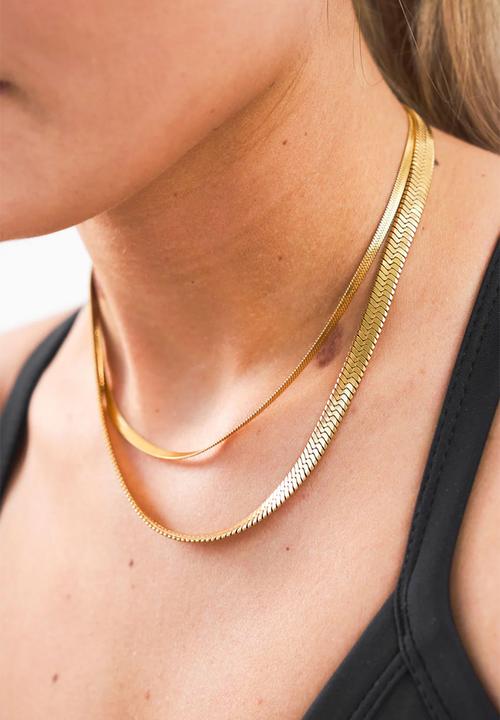 Burnt  - Fine Snake necklace - Gold