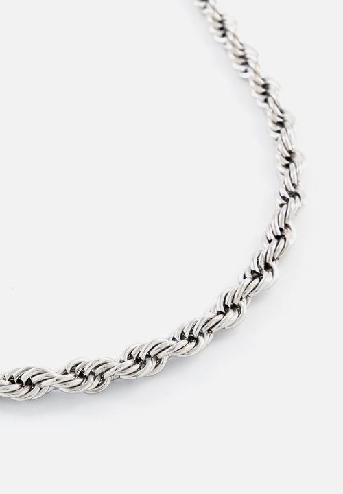 Burnt  - Rope Chain Necklace - Silver