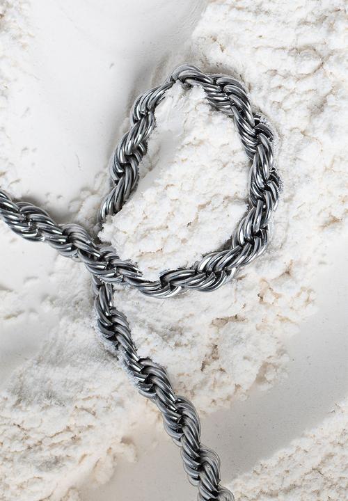 Burnt  - Rope Chain Necklace - Silver