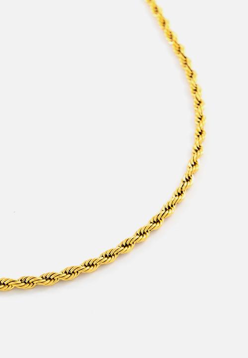 Burnt  - Rope Chain Necklace - Gold