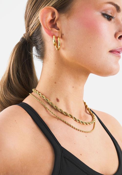Burnt  - Rope Chain Necklace - Gold