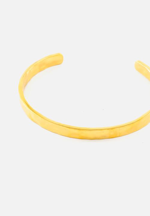 Burnt  - Textured Bangle - Gold