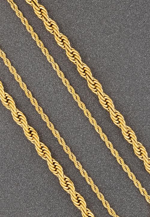 Burnt  - Rope chain necklace - gold