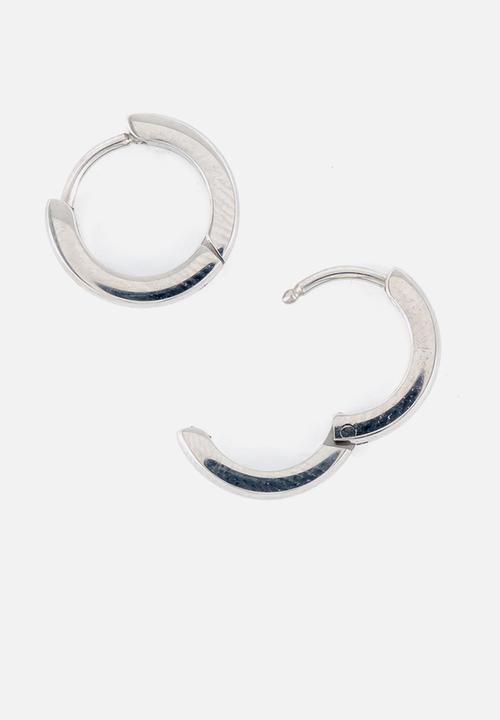 Burnt  - Thin Huggies Earrings - Silver
