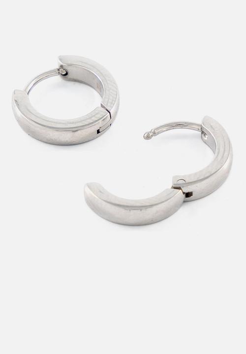 Burnt  - Thin Huggies Earrings - Silver