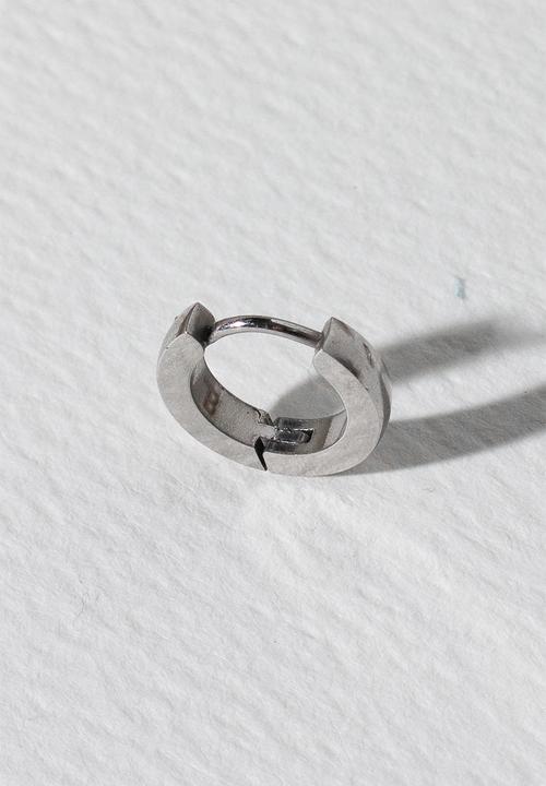 Burnt  - Thin Huggies Earrings - Silver