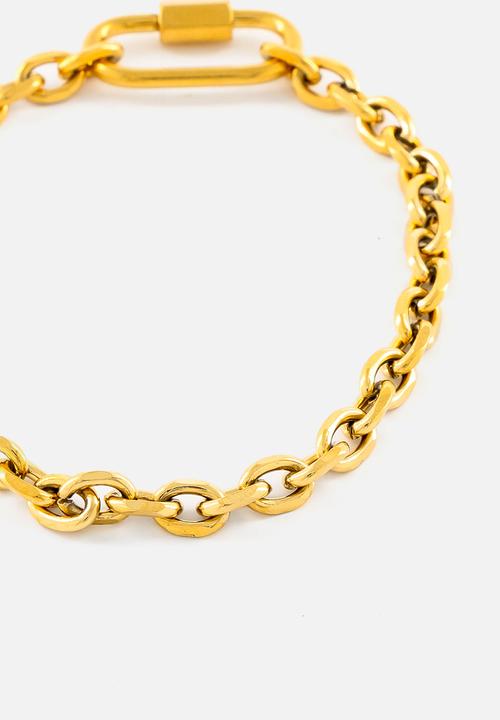 Burnt  - Lock Chain Bracelet - Gold