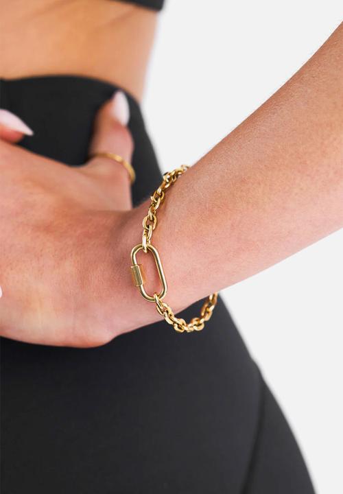 Burnt  - Lock Chain Bracelet - Gold