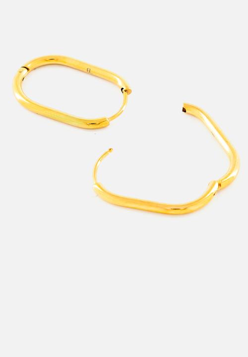 Burnt  - Thin Oval Hoops - Gold