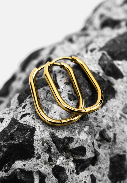 Burnt  - Thin Oval Hoops - Gold