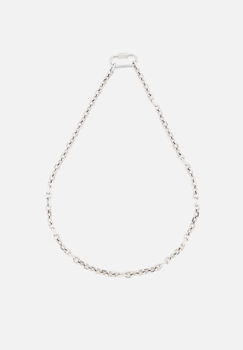 Burnt  - Lock chain necklace - silver