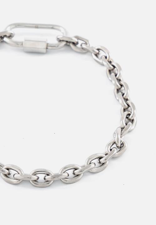 Burnt  - Lock Chain Bracelet - Silver