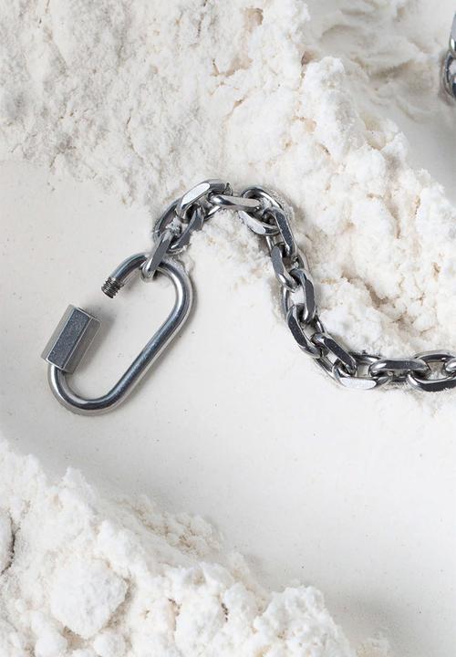 Burnt  - Lock Chain Bracelet - Silver