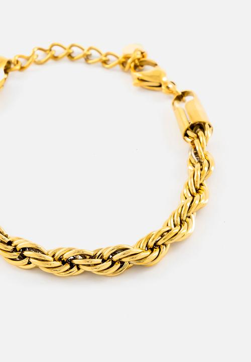 Burnt  - Rope Chain Bracelet - Gold