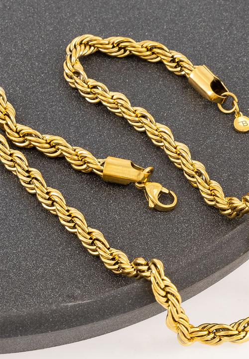 Burnt  - Rope Chain Bracelet - Gold
