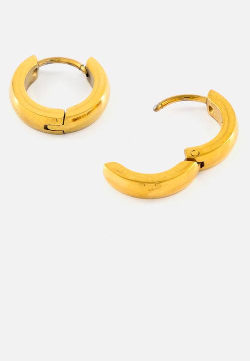 Burnt  - Thin Huggies Earrings - Gold