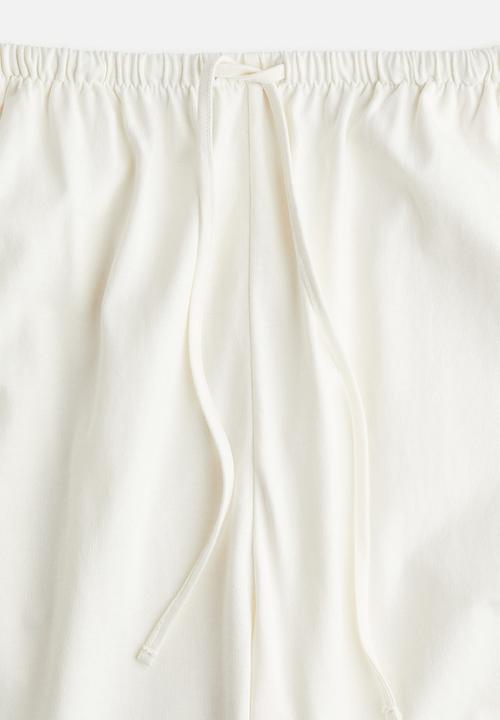H&M - Cotton drawstring trousers - white