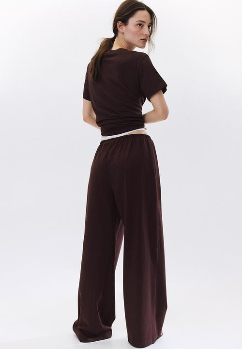 H&M - Cotton drawstring trousers - dark brown