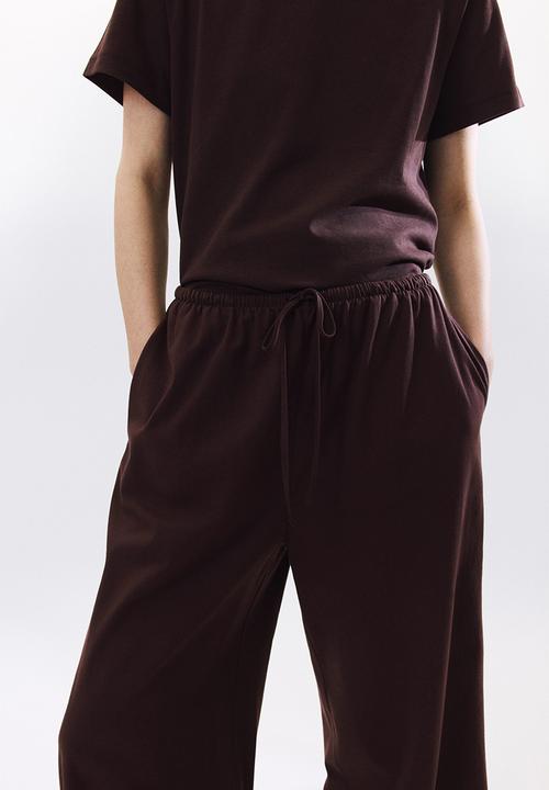 H&M - Cotton drawstring trousers - dark brown
