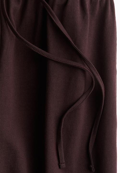 H&M - Cotton drawstring trousers - dark brown