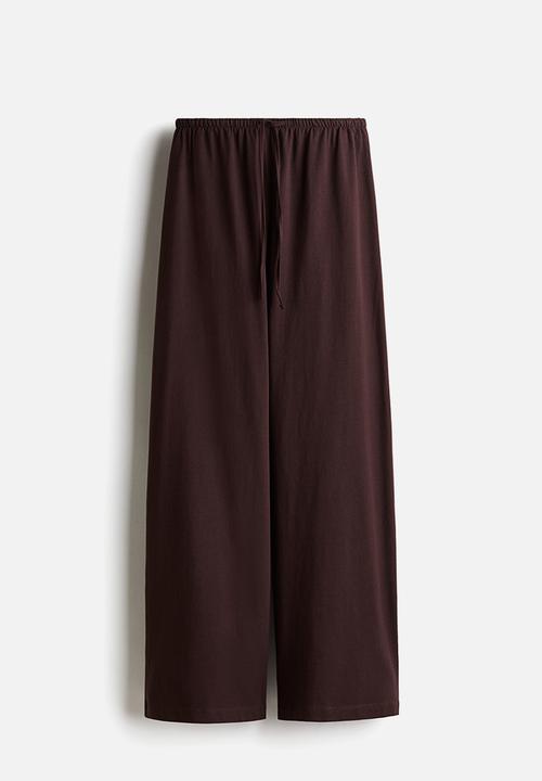 H&M - Cotton drawstring trousers - dark brown