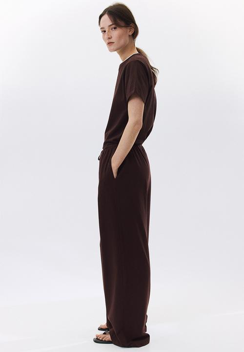 H&M - Cotton drawstring trousers - dark brown