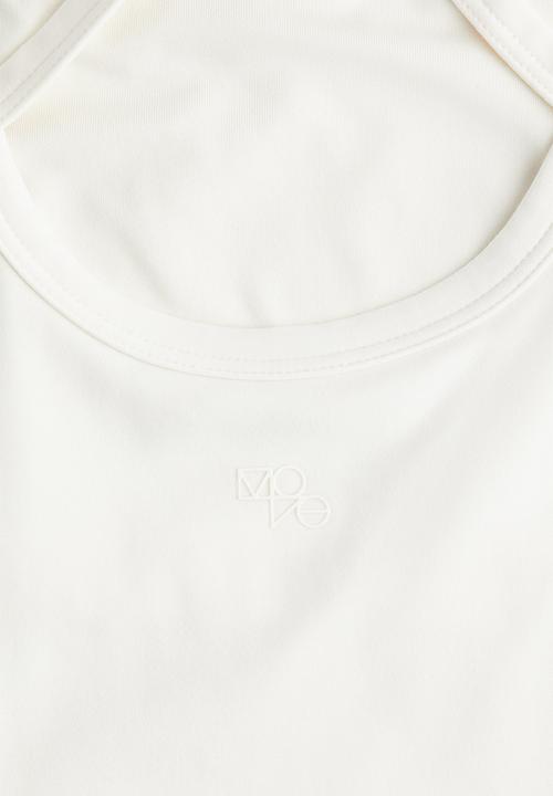 H&M - Integral-bra sports strappy top with softmove™ - white