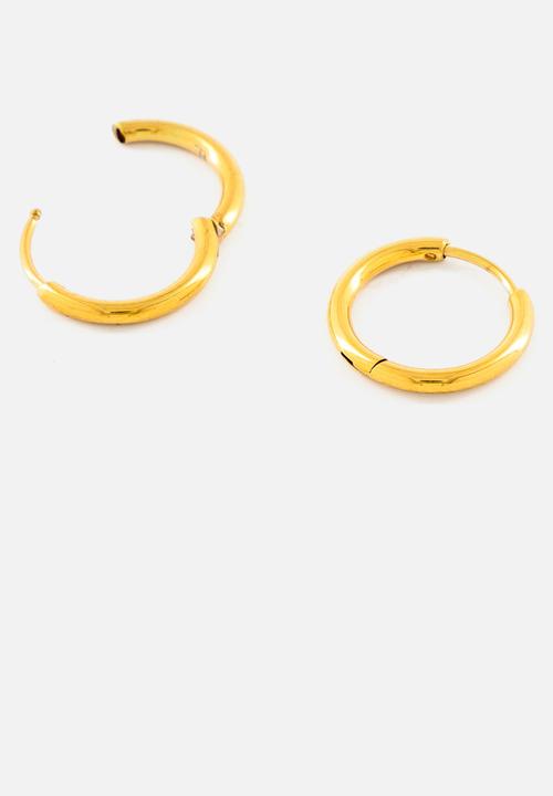 Burnt  - Fine Hoop Earrings Small - Gold