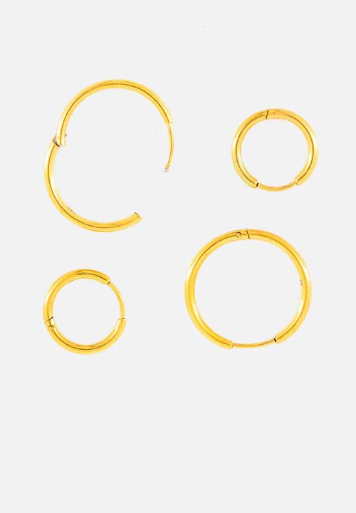 Burnt  - Fine Hoop Earrings Small - Gold