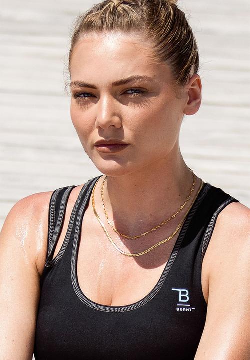 Burnt  - Stacking cross necklace - gold
