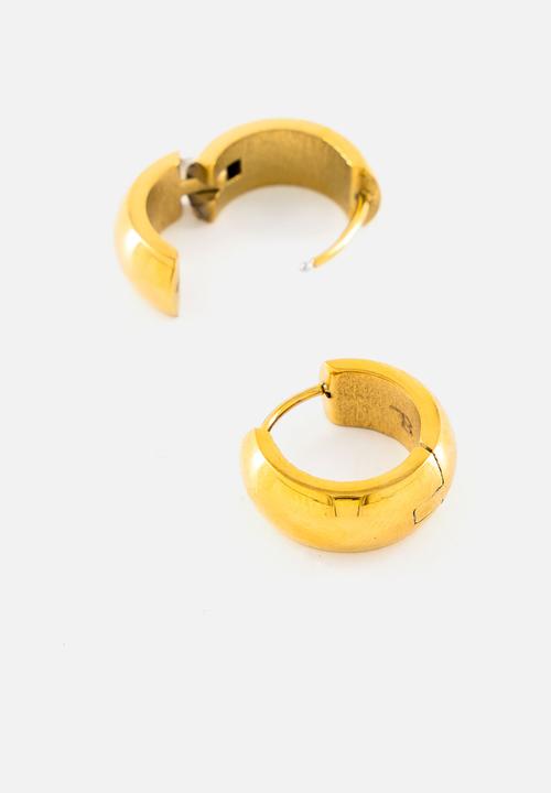Burnt  - Huggies Earrings - Gold
